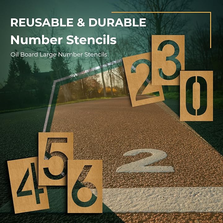 Fox Valley Paint Number Stencils - 8Pcs Oil Board Large Number Stencils Set 32''x18'' Stencils
