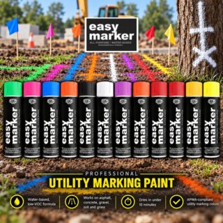 Fox Valley Easy Marker Inverted Utility Marking Spray Paint (Water-Based)