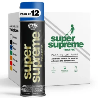 Fox Valley Super Supreme Solvent-Based Parking Lot Striping Paint- (12 Cans) - Blue