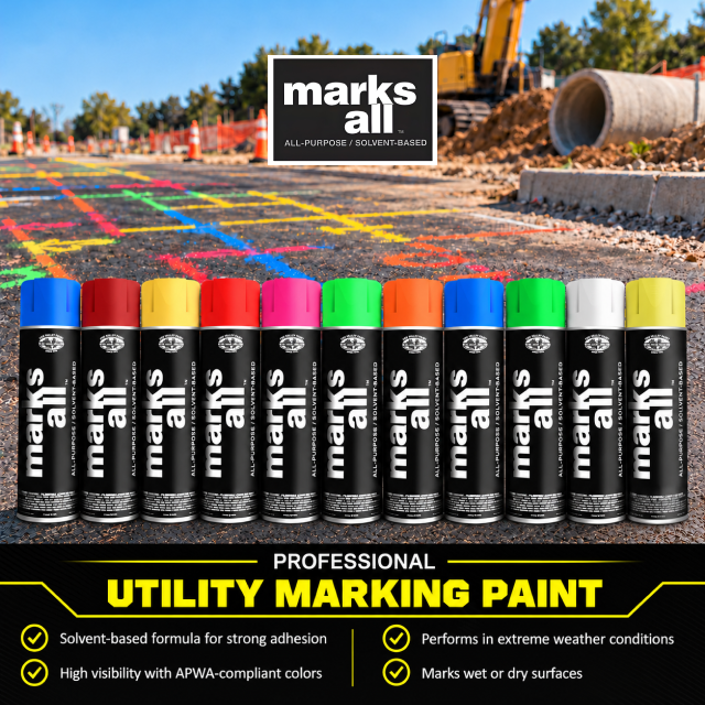 Fox Valley Marks All Inverted Utility Marking Spray Paint (Solvent-Based)