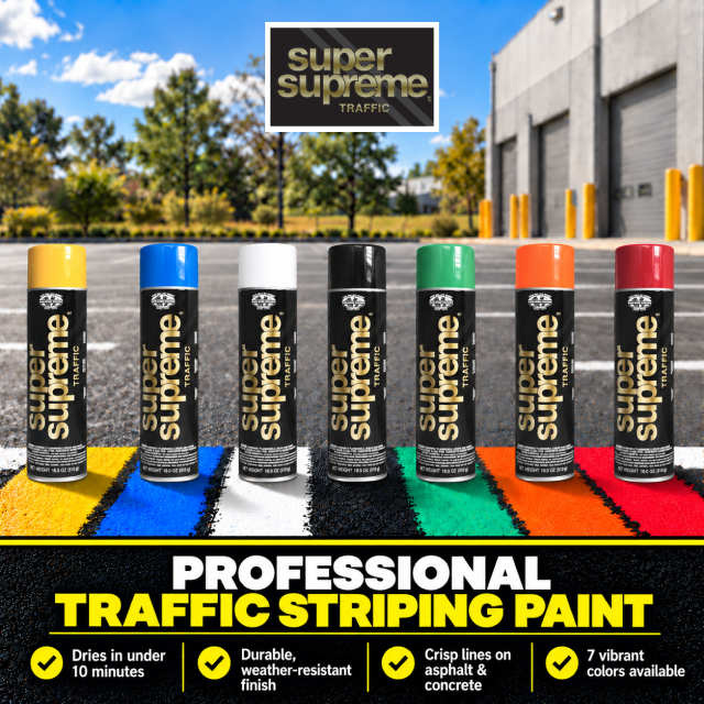 Fox Valley Super Supreme Solvent-Based Parking Lot Striping Paint- (12 Cans)