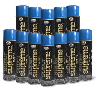 Fox Valley Super Supreme Solvent-Based Parking Lot Striping Paint- (12 Cans) - Blue