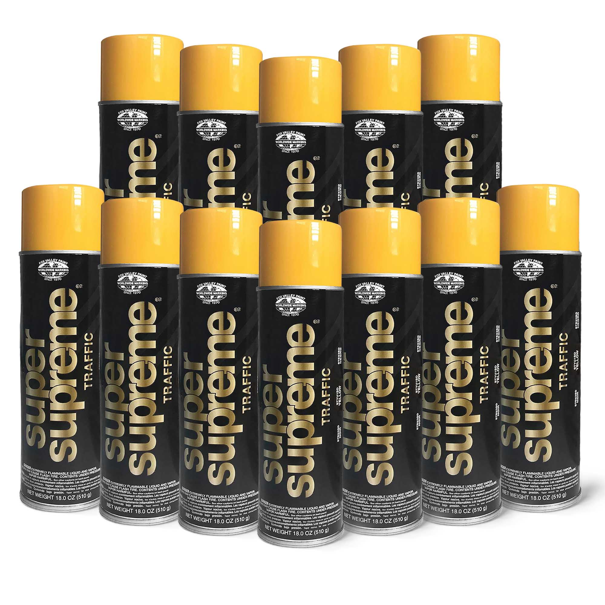 Fox Valley Super Supreme Solvent-Based Parking Lot Striping Paint- (12 Cans)