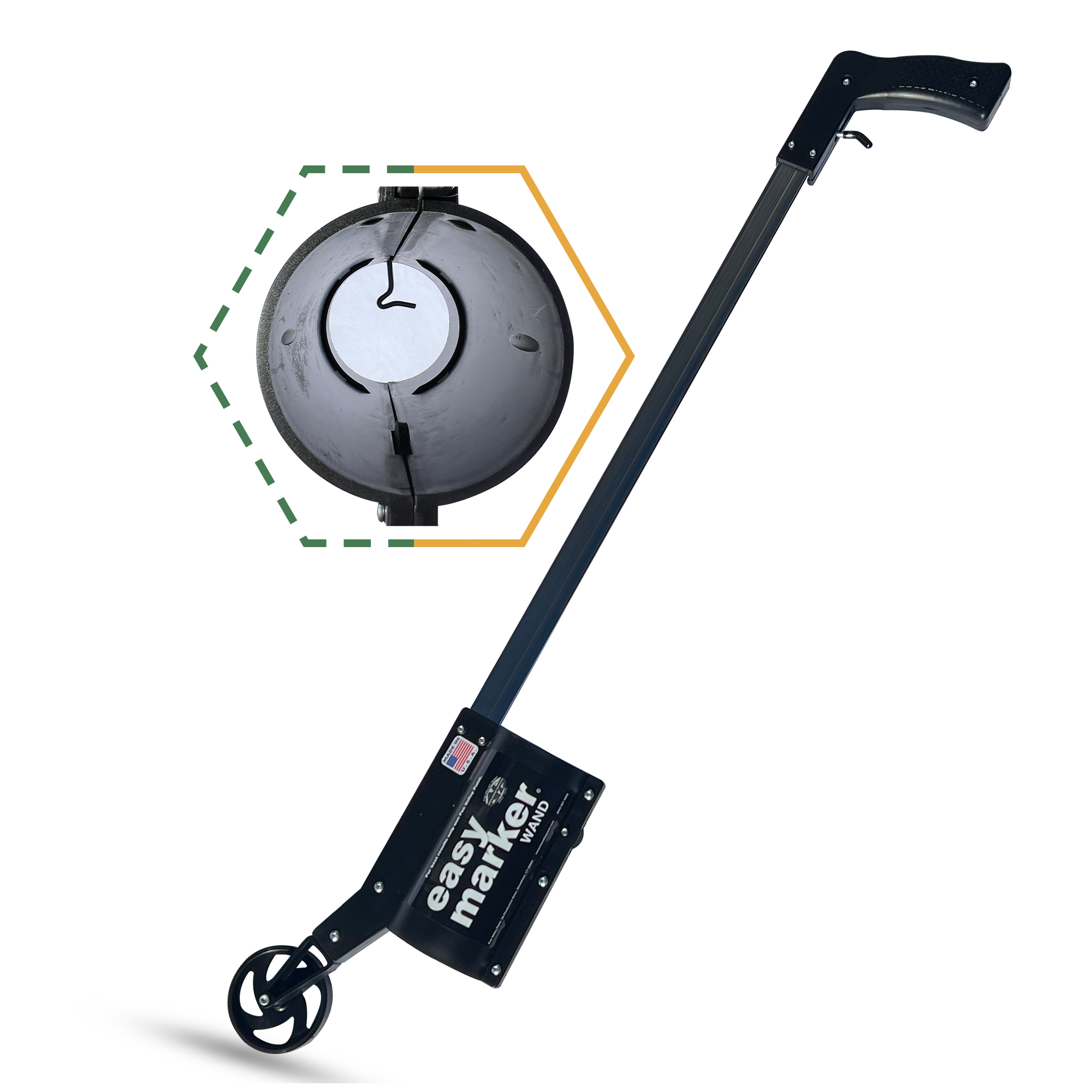 Fox Valley Field and Pavement Marking Paint Wand – 34" Handheld Spray Marking Stick for Pavement, Sports Fields, Utility Marking, Tree Marking & Construction Sites