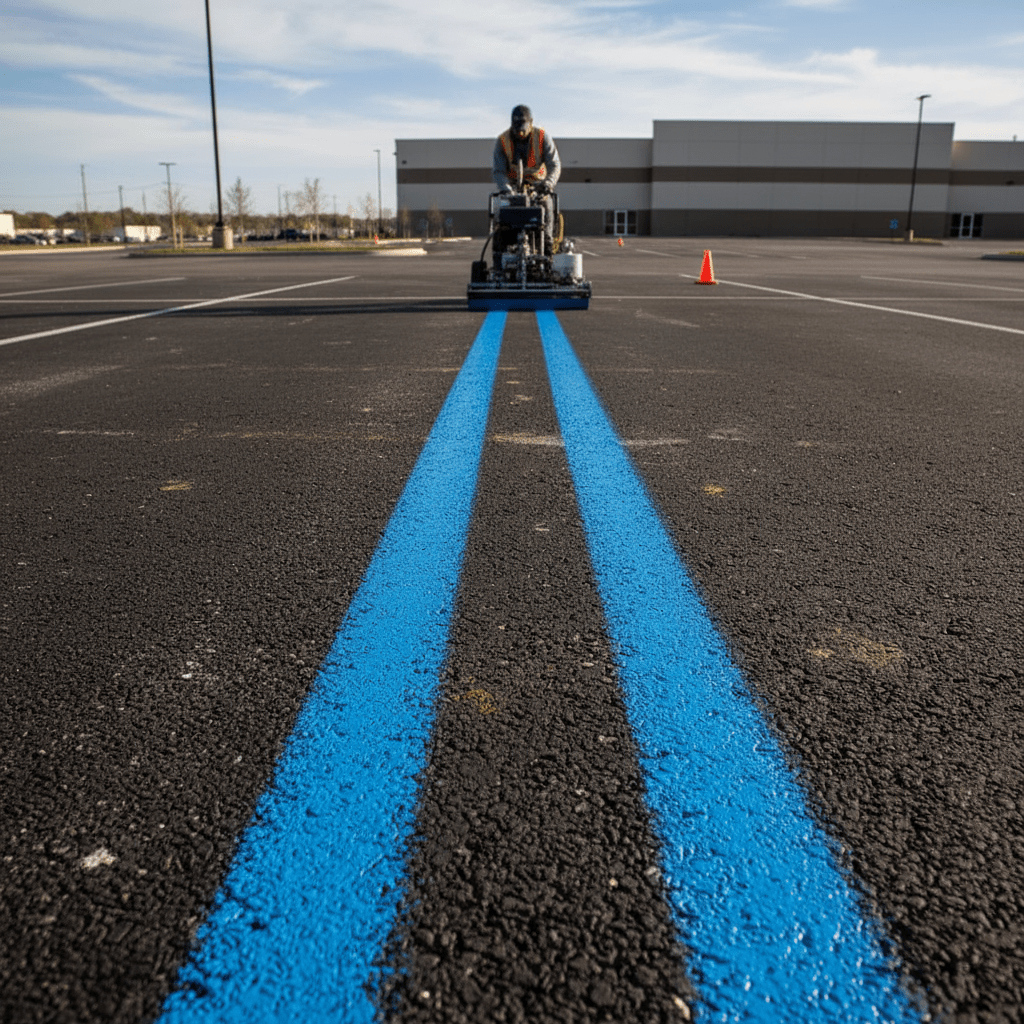 blue striping paint