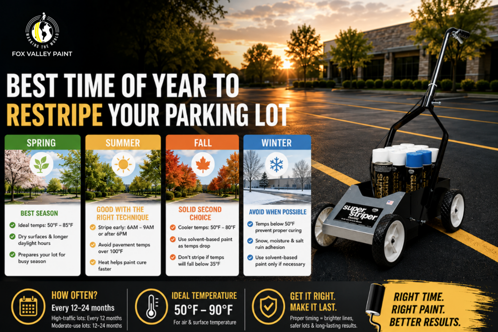 Best Time to Restripe Your Parking Lot: A Complete Seasonal Guide