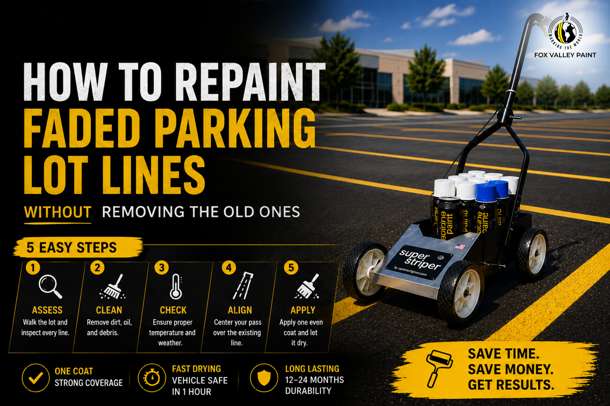 repaint faded parking lot lines