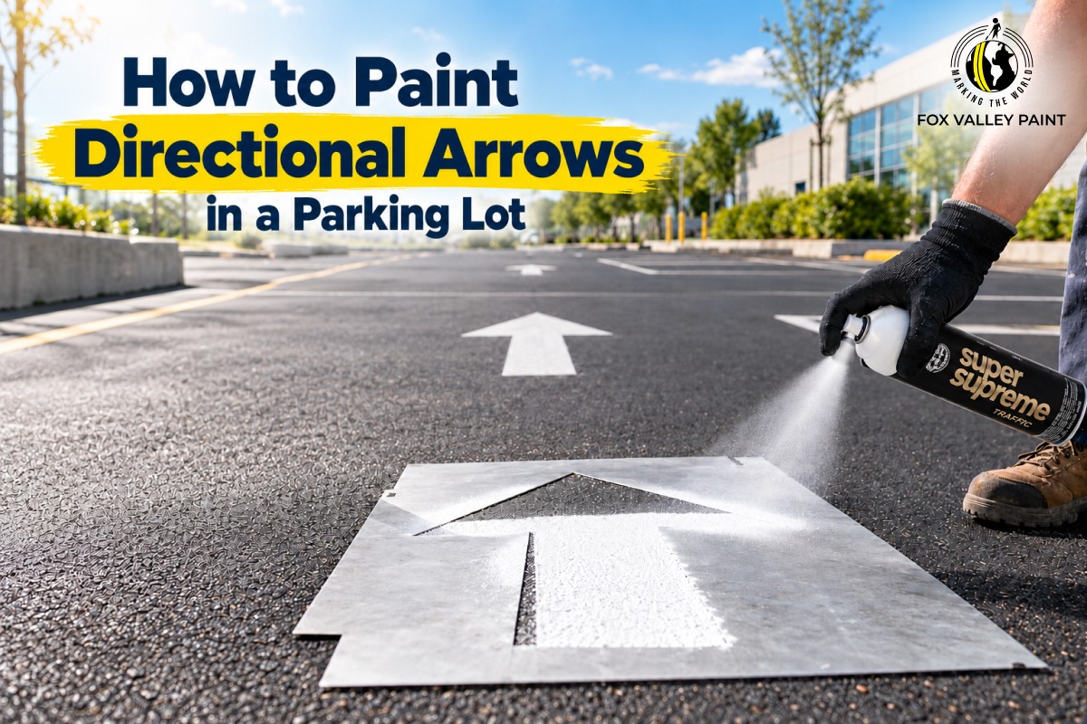 how to paint directional arrows in a parking lot